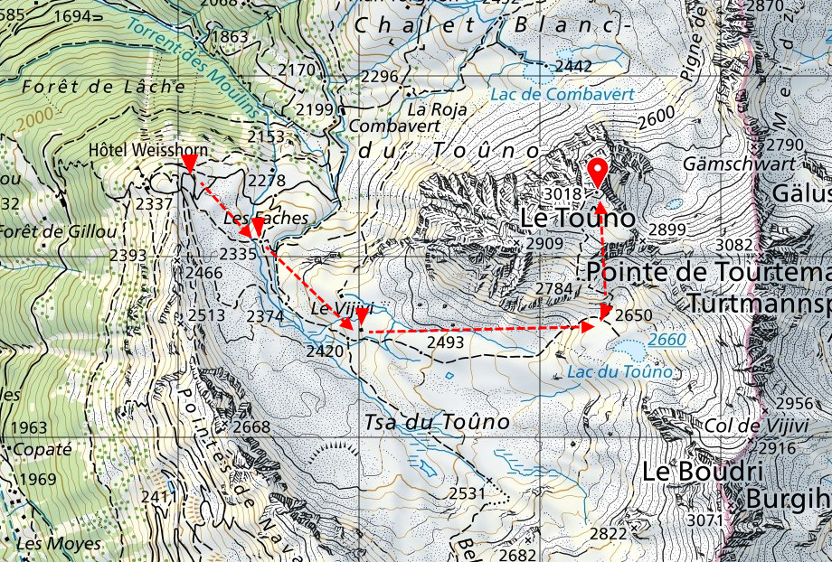 Carte touno - parcour